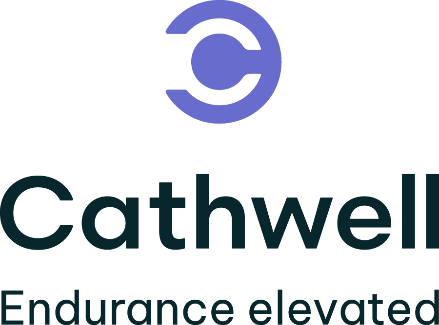 Cathwell primary logo tagline - transparent background
