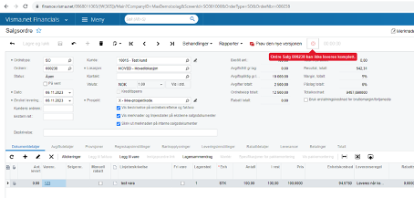 Feilmelding fra Visma Net