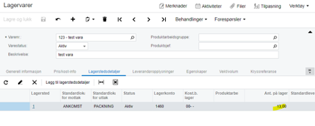Oversikt over lagerbeholdning