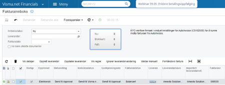 Godkjenningsstatus endret til "Sendt til Approval"